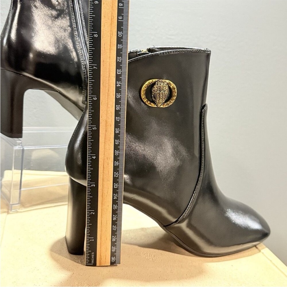 Kurt Geiger Black London Chelsea Square Toe Eagle Leather Boots Sz 38.5 (8) NWT - Picture 7 of 12